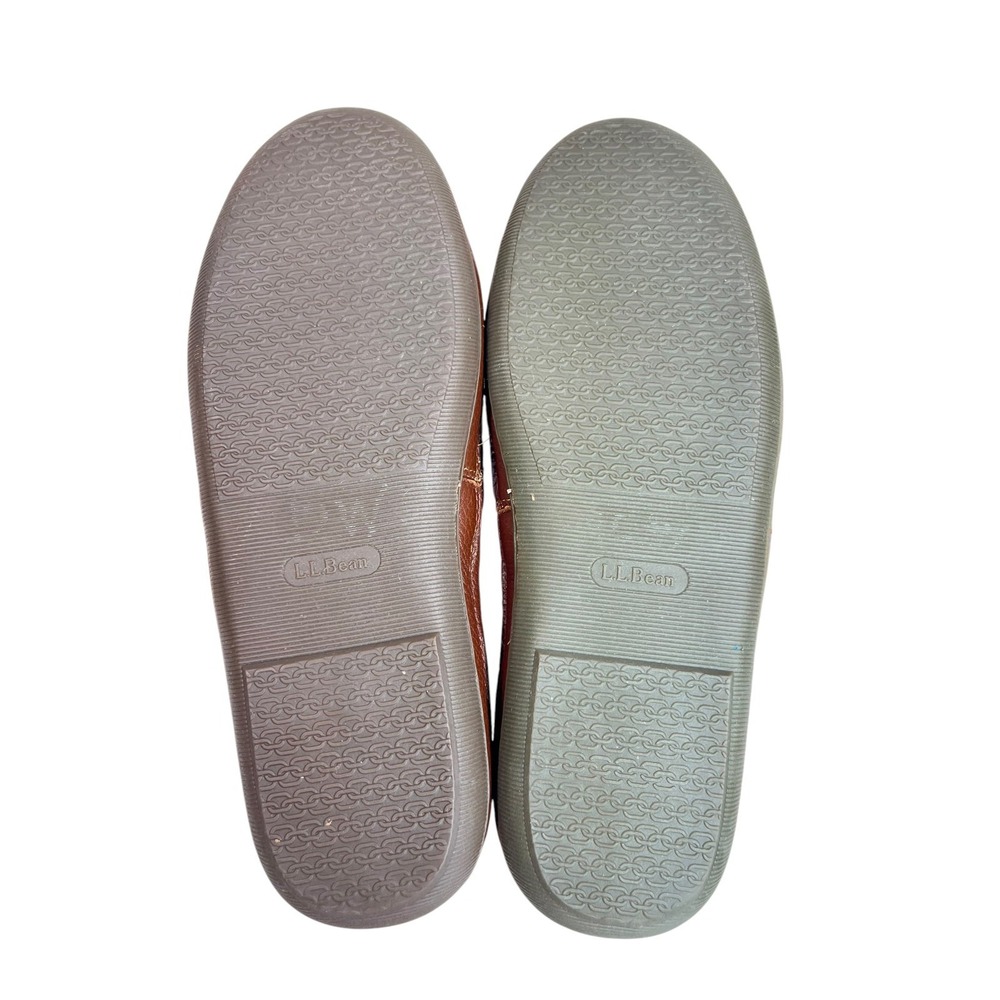 LL BEAN Mens Elkhide Leather Scuff Mule Slippers Indoor Outdoor Padded Size 9M - Picture 13 of 16